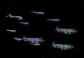 A squadron of Scorpion fighters (BR25: "Planet of the Slave Girls").