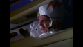 [Photo 1]: The footage of Duke Danton and William "Buck" Rogers in Danton's Thunderfighter (as seen from the outside of the cockpit) is flipped, as evidenced by the box and armband and the helmet mic location flip (BR25: "Planet of the Slave Girls").