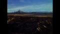 New Chicago in the distance surrounded by uninhabitable wastes (BR25: Film, "Awakening").
